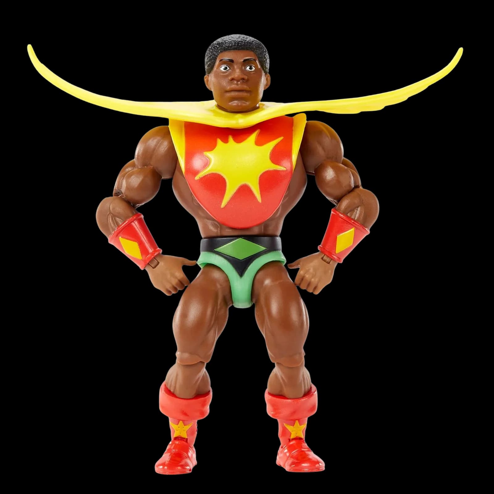 The reissued Sun-Man™ action figure, front view, hands on waist